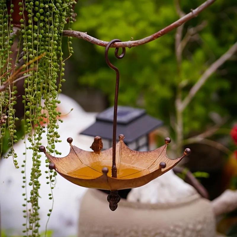 Art Craft Umbrella - قطعة واحدة مغذي طيور معدني عتيق