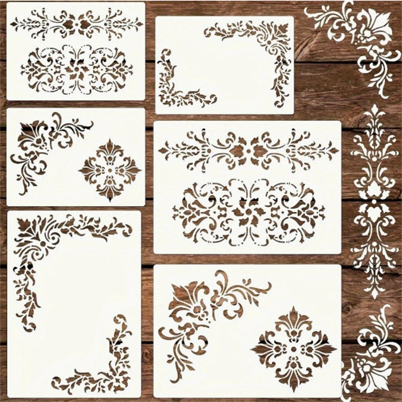 Art Craft Template - 6 قطع من قوالب الرسم الزهرية