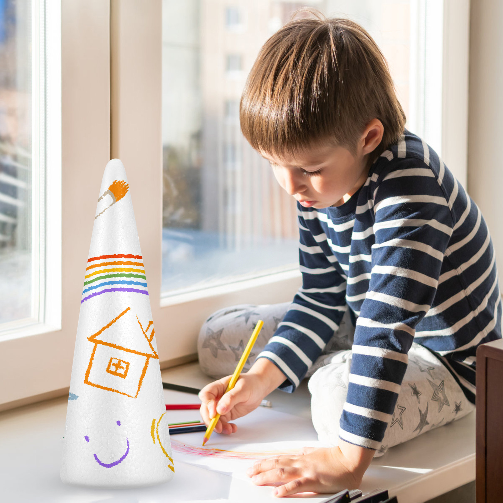 Art Craft For Christmas - قطعتان من مخاريط الفوم لعيد الميلاد،