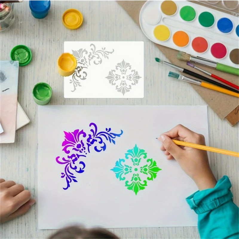 6 قطع من قوالب الرسم الزهرية ل - مراجعة Art Craft Template وسعره